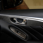4 PCS Car Carbon Fiber Door Inner Handle Panel Decorative Sticker for Infiniti Q50 2014-2020, Door Inner Handle Panel (B)
