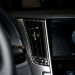 2 PCS Car Carbon Fiber Central Air Outlet Frame Decorative Sticker for Infiniti Q50 / Q60 2014-2020, Central Air Outlet Frame