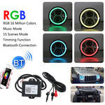2 PCS 7 inch DC12V 6000K-6500K 50W Car LED Headlight Cree Lamp Beads for Jeep Wrangler / Harley, Support APP + Bluetooth Control, DC12V 6000K-6500K 50W