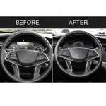 4 in 1 Car Carbon Fiber Steering Wheel Button Decorative Sticker for Cadillac xt5 2016-2017, Left and Right Drive Universal, For Cadillac xt5 2016-2017