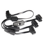 16PIN Car Ultra-thin OBD Diagnostic Extended Cable OBD2 Cable with Switch, 16PIN 3 in 1