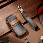 Hallmo Car Cowhide Leather Key Protective Cover Key Case for Audi A6L / A8L / A4 / A7 / A5 B Style, For Audi A6L B Style