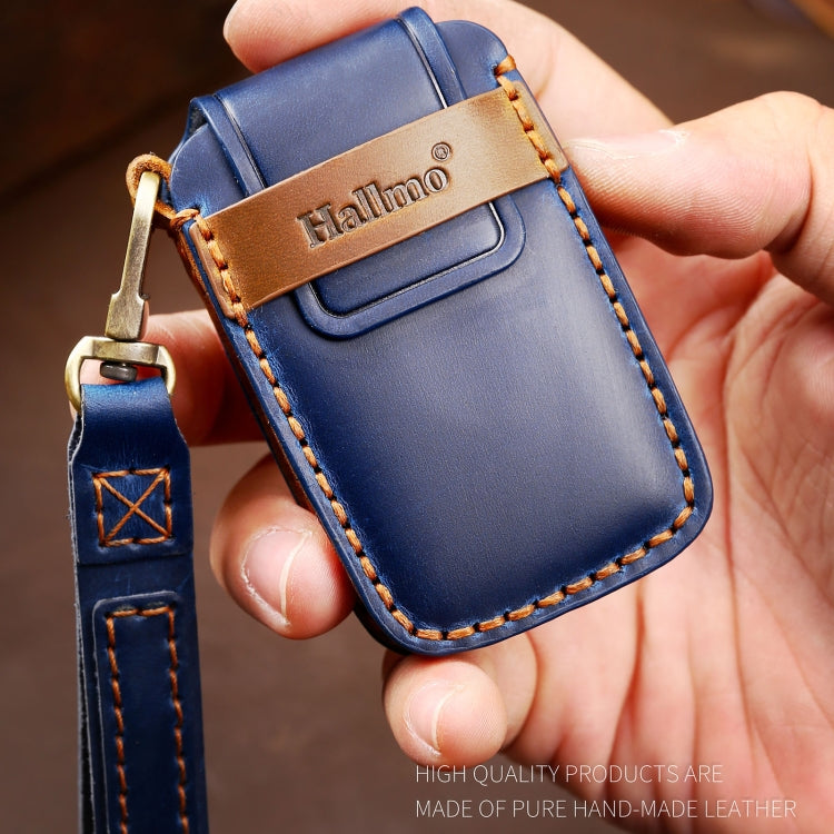Hallmo Car Cowhide Leather Key Protective Cover Key Case for Land Rover Discovery 5 B Style, For Land Rover Discovery 5 B Style