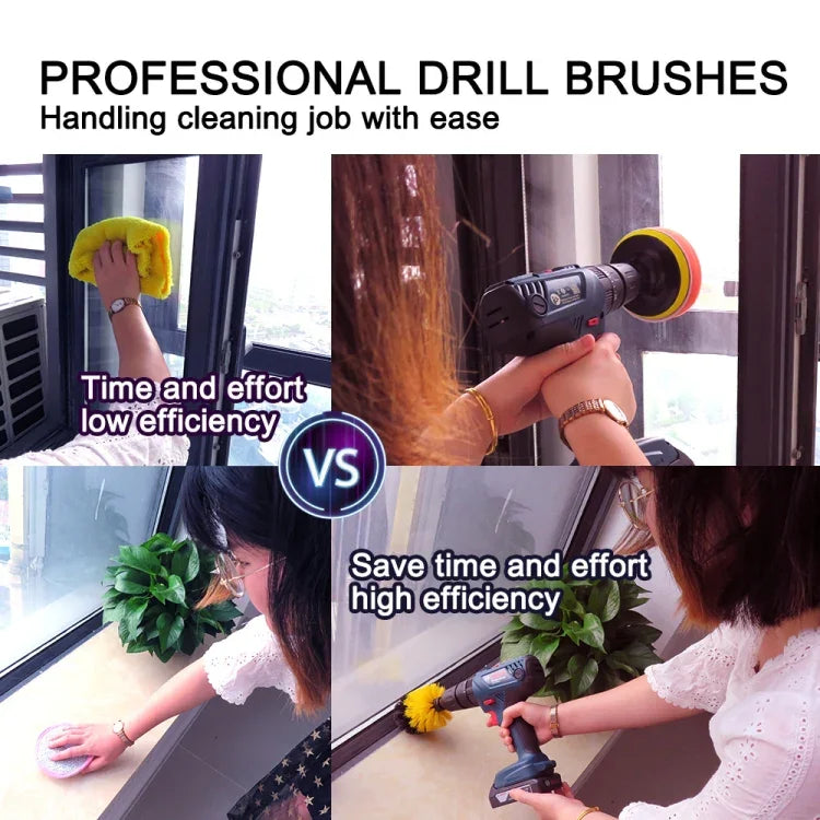 22 in 1 Floor Wall Window Glass Cleaning Descaling Electric Drill Brush Head Set, 22 in 1