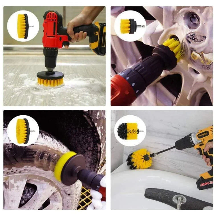 37 in 1 Floor Wall Window Glass Cleaning Descaling Electric Drill Brush Head Set, 37 in 1