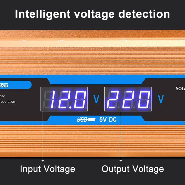 Carmaer 48V to 220V 1200W Car Multi-function Double Digital Display Inverter Household Power Converter, 48V to 220V 1200W