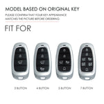 Hallmo Car Cowhide Leather Key Protective Cover Key Case for Hyundai 4-button, For Hyundai 4-button