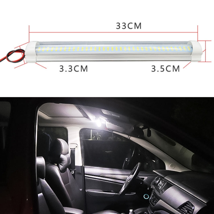2 PCS ZS-3333 Top Switch Type 12-80V High Bright 108LEDs Car Dome Light Cabin Light Bar, ZS-3333 Top Switch Type