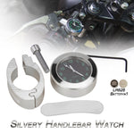 Motorcycle 22-25mm Handlebar Clock Quartz Watch with Lock, Quartz Watch (Silver), Quartz Watch (Black)
