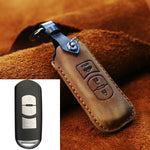 For Mazda Old Style Hallmo Car Cowhide Leather Key Protective Cover Key Case, Three Keys Version, Three Keys Version, For Mazda Old Style, Three Keys Version, For Mazda Old Style