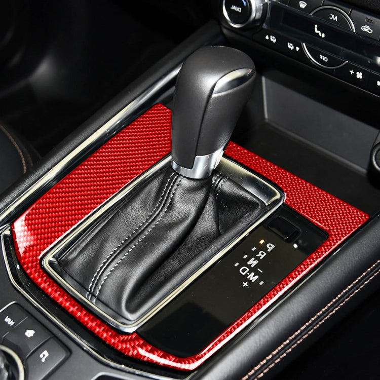 Car Carbon Fiber Gear Panel Decorative Sticker for Mazda CX-5 2017-2018, Right Drive, Gear Panel, Right Drive