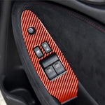 Car Carbon Fiber Main Driving Side Door Lift Control Decorative Sticker for Nissan 370Z / Z34 2009-, Right Drive Low-configured, Main Driving Side Lift Control, Right Drive