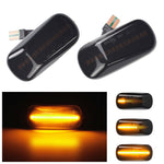 2pcs For Honda Civic 2001-2015 Car Dynamic LED Fender Side Light 34301-S5H-T02, For Honda Civic 2001-2015 (Transparent), For Honda Civic 2001-2015 (Transparent Black)