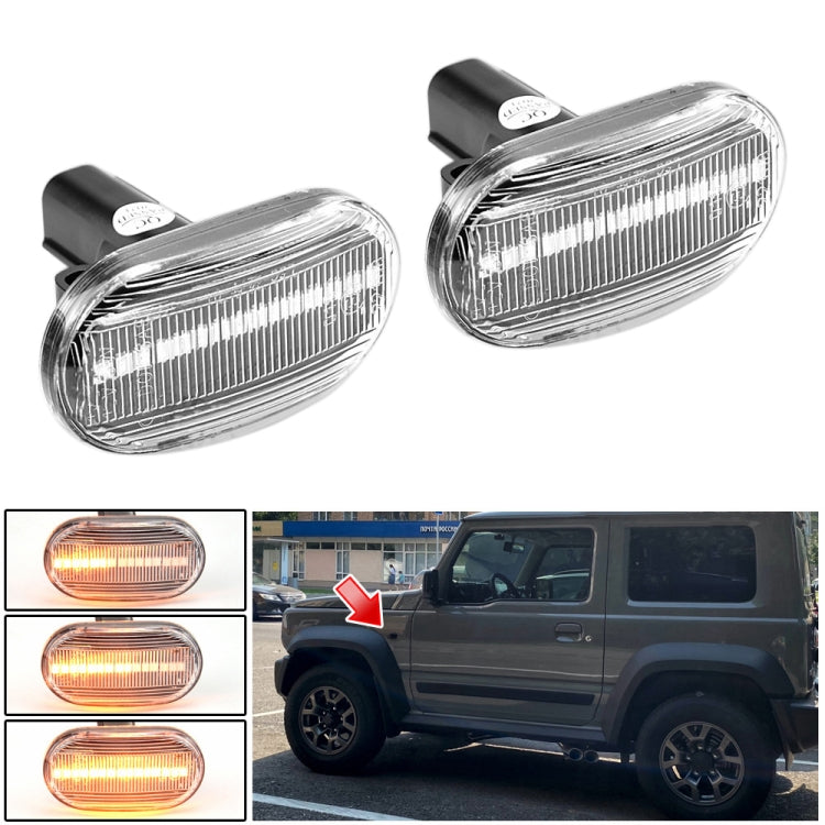 2pcs For Suzuki Jimny JB64W 2018/07- Car Dynamic LED Fender Side Light, For Suzuki Jimny JB64W 2018/07- (Transparent), For Suzuki Jimny JB64W 2018/07- (Transparent Black)