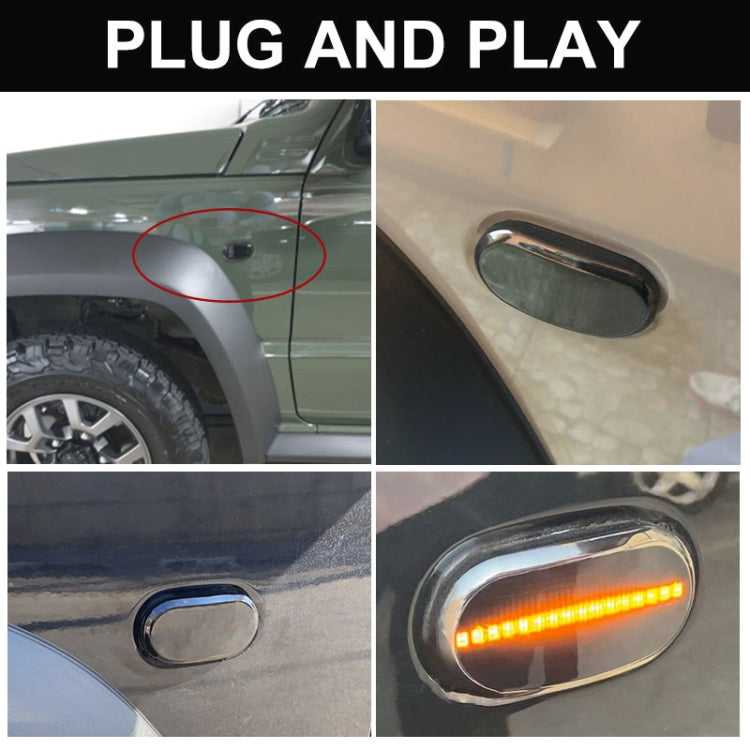 2pcs For Suzuki Jimny JB64W 2018/07- Car Dynamic LED Fender Side Light, For Suzuki Jimny JB64W 2018/07- (Transparent), For Suzuki Jimny JB64W 2018/07- (Transparent Black)