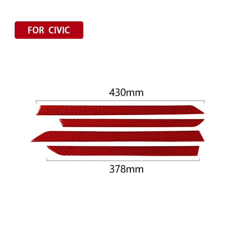 Car Carbon Fiber Door Decorative Strip for Honda Tenth Generation Civic 2016-2019, Left and Right Drive Universal, Door Decorative Strip