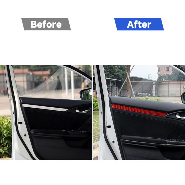 Car Carbon Fiber Door Decorative Strip for Honda Tenth Generation Civic 2016-2019, Left and Right Drive Universal, Door Decorative Strip