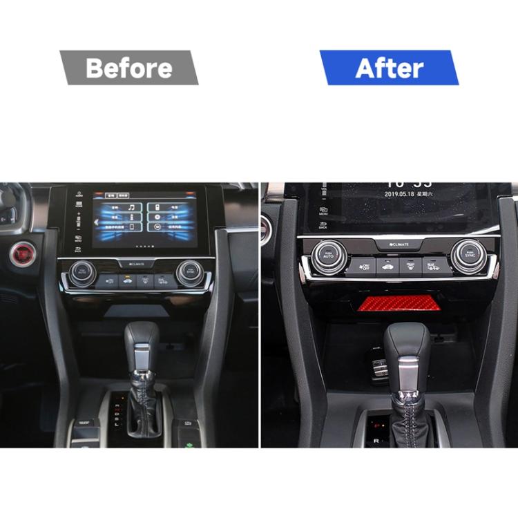 Car Carbon Fiber Storage Compartment Decorative Sticker for Honda Tenth Generation Civic 2016-2019, Left and Right Drive Universal, Storage Compartment