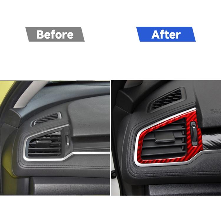 Car Carbon Fiber Left and Right Air Outlet Decorative Sticker for Honda Tenth Generation Civic 2016-2019, Right Drive, Air Outlet Right Drive