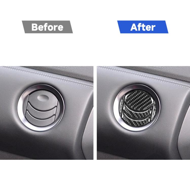 5 PCS Car Carbon Fiber Central Air Outlet Decorative Sticker for Nissan GTR R35 2008-2016, Left and Right Drive Universal, Central Air Outlet