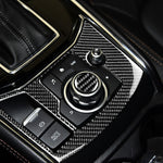 One Set Car Carbon Fiber Multimedia Knob Decorative Sticker for Mazda 3 / 6 / CX-9 / CX-5, Left and Right Drive Universal, Multimedia Knob