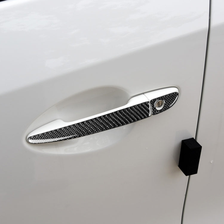 One Set Car Carbon Fiber Outside Door Handle without Smart Hole Decorative Sticker for Mazda CX-5 2017-2018, Left Drive, Outside Door Handle without Smart Hole, Left Drive
