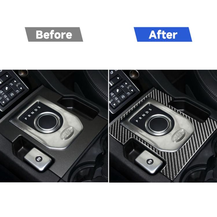 Car Carbon Fiber Gearshift Panel Decorative Sticker for Land Rover Discovery 4 2010-2016, Left and Right Drive Universal, Gearshift Panel