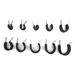 10 PCS Car Rubber Cushion Pipe Clamps Stainless Steel Clamps, Size: 9/8 inch (28mm), Size: 9/8 inch (28mm)