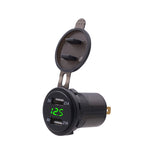 Universal Car Dual Port USB Charger Power Outlet Adapter 4.2A 5V IP66 with LED Digital Voltmeter + 60cm Cable, 4.2A Voltmeter + 60cm Cable(Green Light), 4.2A Voltmeter + 60cm Cable(Red Light)