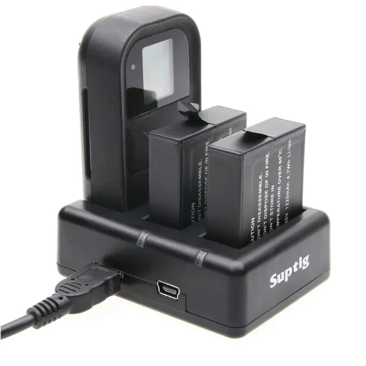 Dual Batteries Charger + Remote Control Charger with USB Cable for GoPro HERO7 Black /6 /5 (AHDBT-501), Batteries not included, Battery+Remote Control Charger