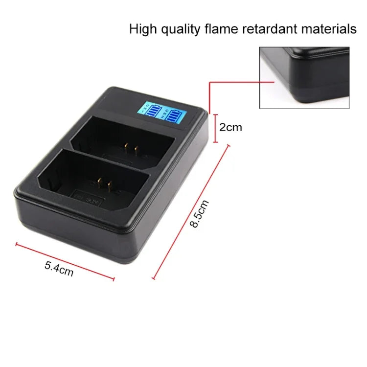 Dual Channel Digital LCD Display Battery Charger with USB Port for Sony NP-FZ100 Battery, Compatible with Sony A9 (ILCE-9), Dual NP-FZ100 Battery