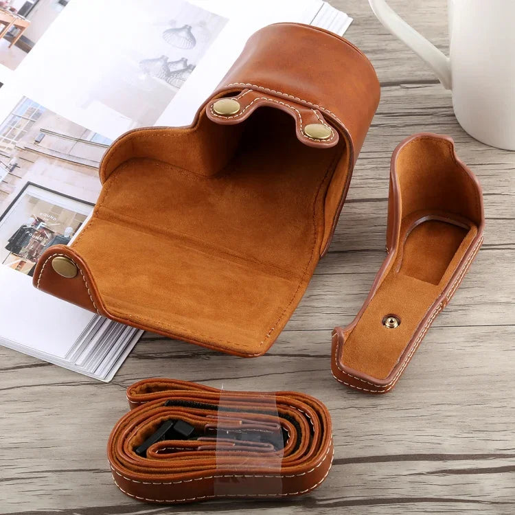 Full Body Camera PU Leather Case Bag with Strap for Sony A5100, For Sony A5100