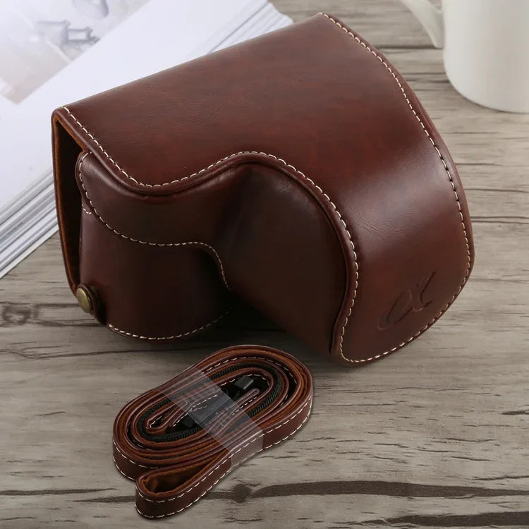 Full Body Camera PU Leather Case Bag with Strap for Sony A6300, For Sony A6300