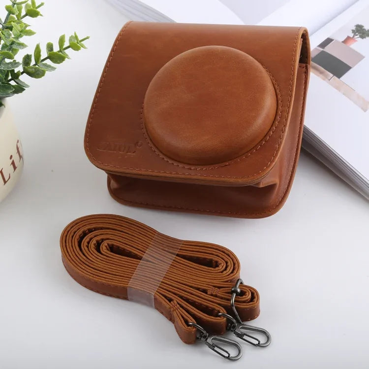 Retro Style Full Body Camera PU Leather Case Bag with Strap for FUJIFILM instax mini 9 / mini 8+ / mini 8, For FUJI  mini 9, For FUJI mini 9