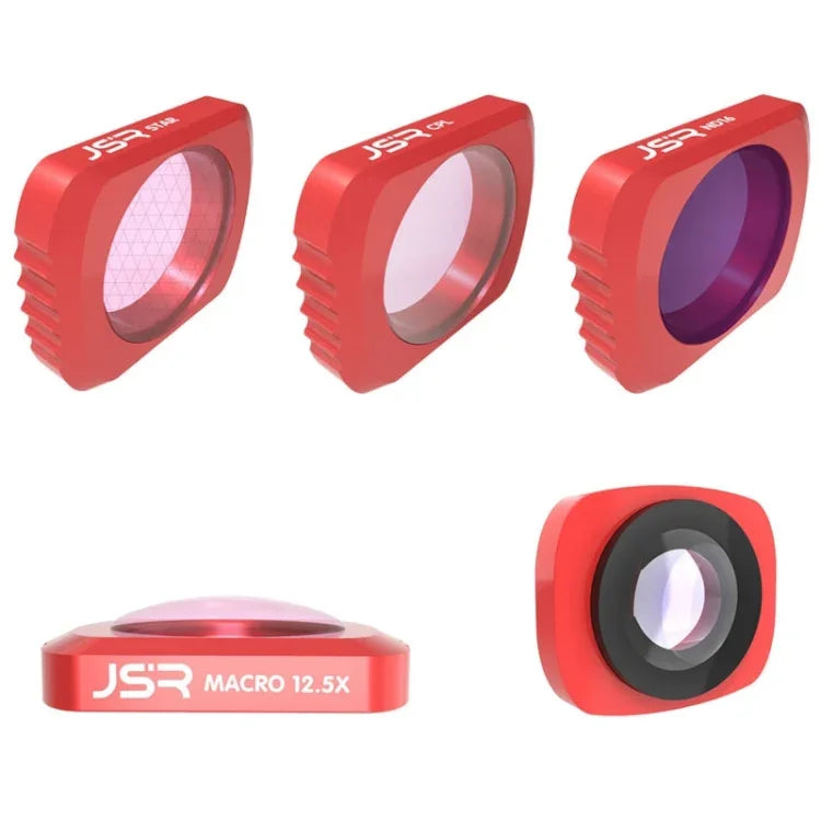 JSR 5 in 1 CR Super Wide Angle Lens 12.5X Macro Lens + CPL Lens + Star + ND16 Lens Filter Set for DJI OSMO Pocket, Macro Lens+CPL+ Star+ND16+CR