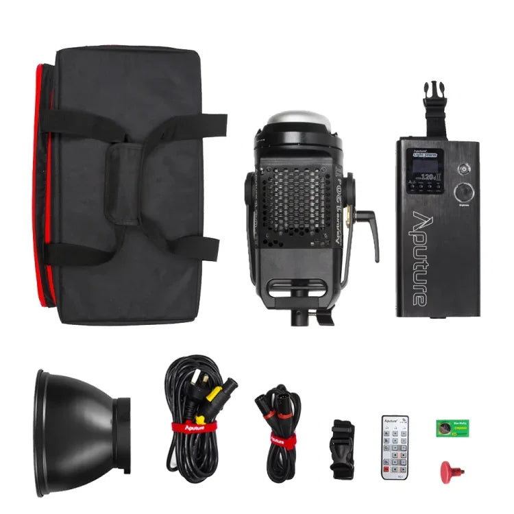 Aputure LS C120D II High Color Restoration CRI 96 Light Storm Natural White Light 5500K COB LED Studio Video Light with 2.4GHz Wireless Remote & Control Box