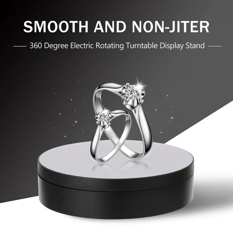 13.8cm Mirror Style USB Charging Smart 360 Degree Rotating Turntable Display Stand Video Shooting Props Turntable for Photography, Load 3kg, 13.8cm Mirror/Powered by USB(W)