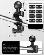 25mm Ball Head Motorcycle Rearview Mirror Fixed Mount Holder with 4 Styles Gaskets for GoPro, Insta360, DJI and Other Action Cameras, 25mm Ball Head with 4 Styles Gaskets