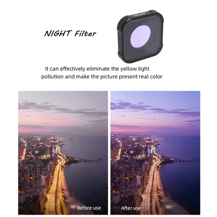 JSR KB Series STAR+CPL+NIGHT+ND8+ND16+ND32 Lens Filter for GoPro HERO13 Black /12 Black /11 Black /10 Black /9 Black, 6-in-1