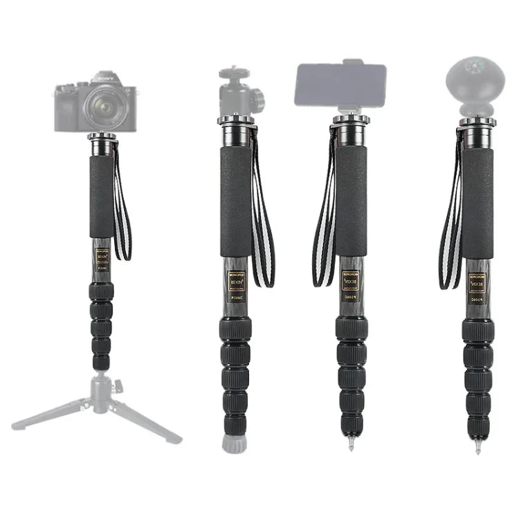 BEXIN P306C Portable Travel Outdoor DSLR Camera Carbon Fiber Monopod Holder, P306C