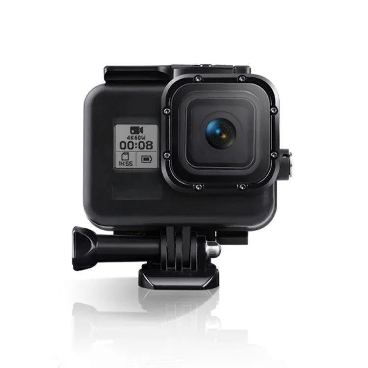 For GoPro HERO8 Black 45m Waterproof Housing Protective Case with Buckle Basic Mount & Screw & (Purple, Red, Pink) Filters & Floating Bobber Grip & Strap & Anti-Fog Inserts, Transparent HERO8 Case+Filters