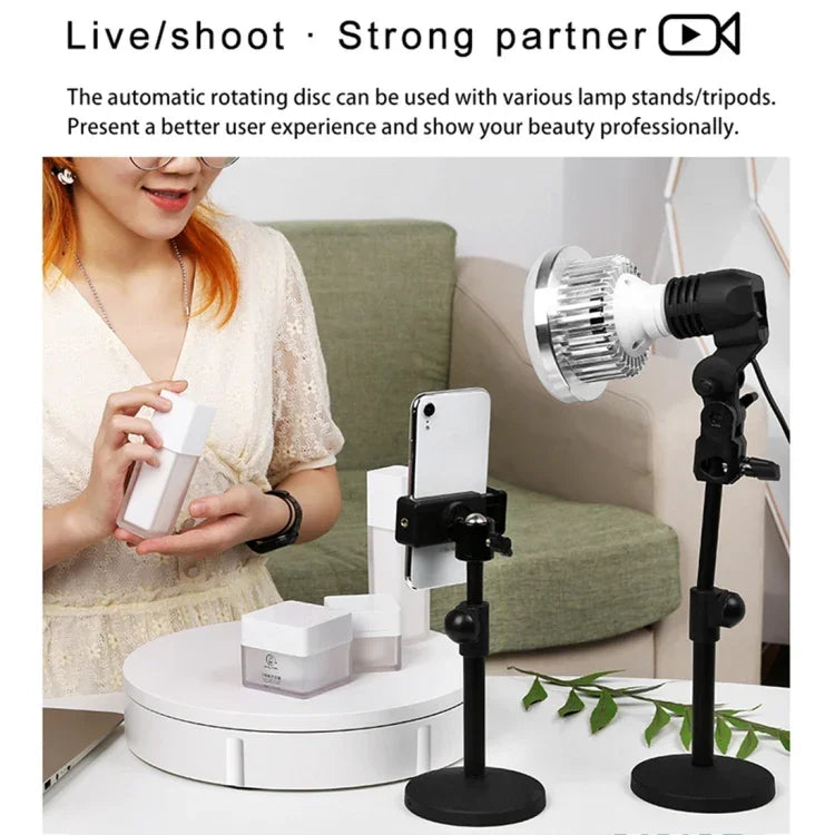 42cm Electric Rotating Display Stand Video Shooting Props Turntable, Load: 100kg, Plug-in Power, US Plug, 42cm, US Plug