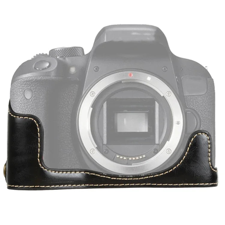 1/4 inch Thread PU Leather Camera Half Case Base for Canon EOS 77D / 800D, For Canon  EOS 77D, For Canon EOS 77D