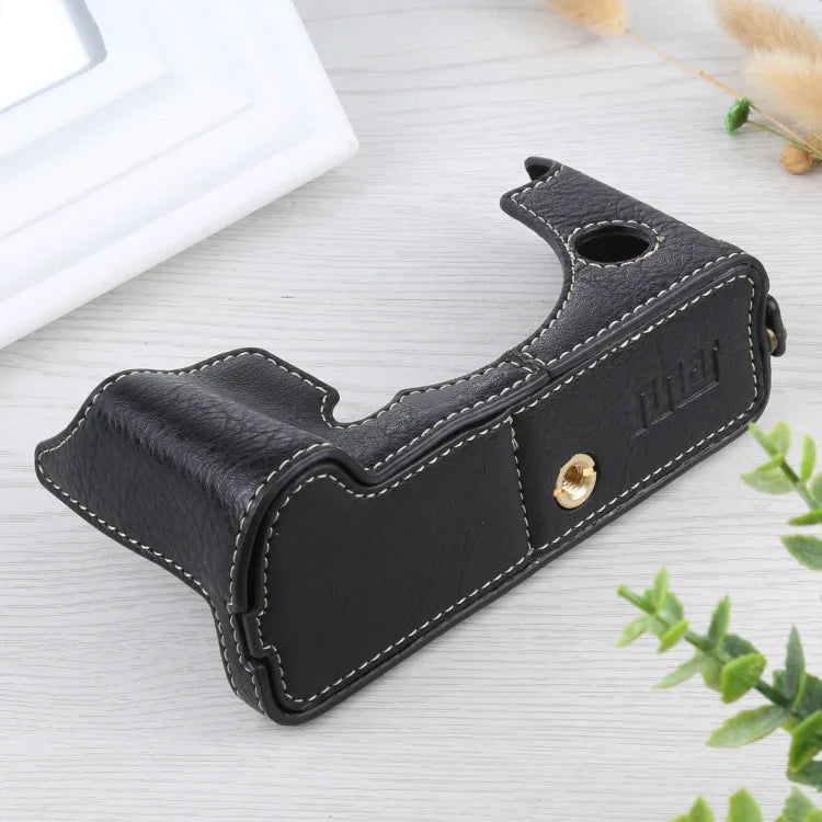 1/4 inch Thread Litchi Texture PU Leather Camera Half Case Base for FUJIFILM X-T4, For FUJIFILM X-T4 Litchi