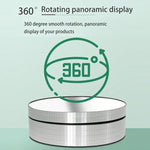 12cm 360 Degree Rotating Turntable Mirror Electric Display Stand Video Shooting Props Turntable, Load: 3kg, 12cm Mirror Black, 12cm Mirror White