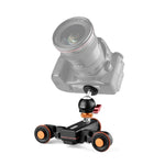 YELANGU L4X-BC Camera Wheel Dolly II Electric Track Slider 3-Wheel Video Pulley Rolling Dolly Car with Ballhead, Load: 3kg, L4X-BC