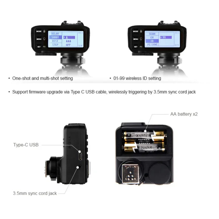 Godox X2T-N E-TTL II Bluetooth Wireless Flash Trigger for Nikon, X2T-N for Nikon