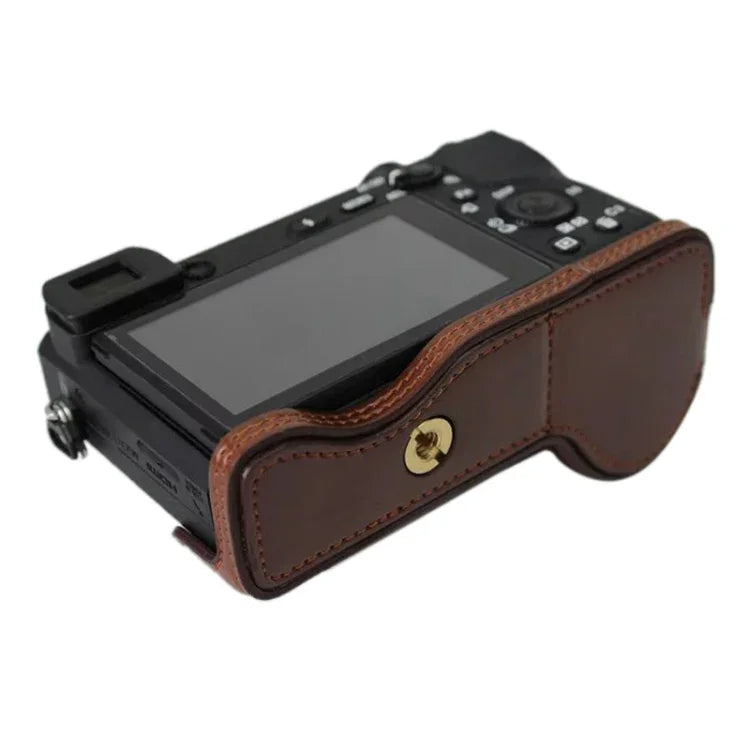 1/4 inch Thread PU Leather Camera Half Case Base for Sony ILCE-A6500 / A6500, For Sony ILCE-A6500 / A6500