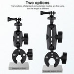 360 Rotation Adjustable Action Camera Bike Motorcycle Handlebar Holder with Phone Clamp, Standard Version with Phone Clamp