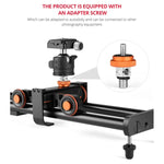 YELANGU YLG0119A 60cm Splicing Slide Rail Track + Trolley Rail Buckle for SLR Cameras / Video Cameras, 60cm Rail Track + Rail Buckle